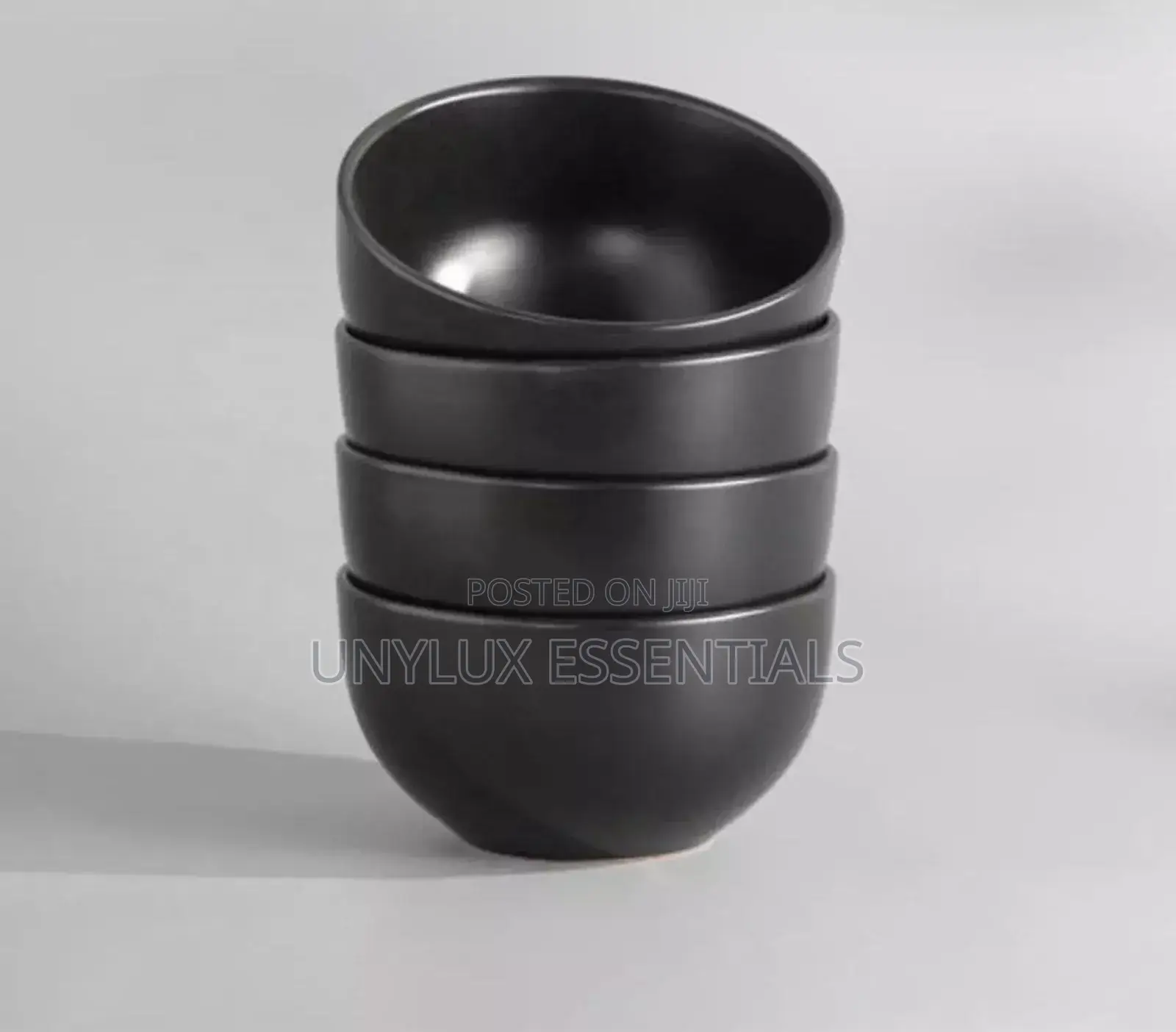 16pcs Luxury Stoneware Dinner Set - Black Colour