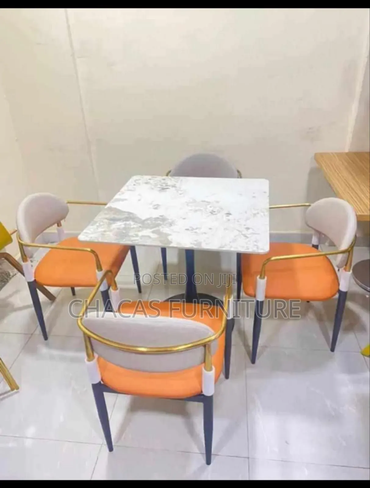 Luxury Marble Dining Set – 4 Chairs 1 Table
