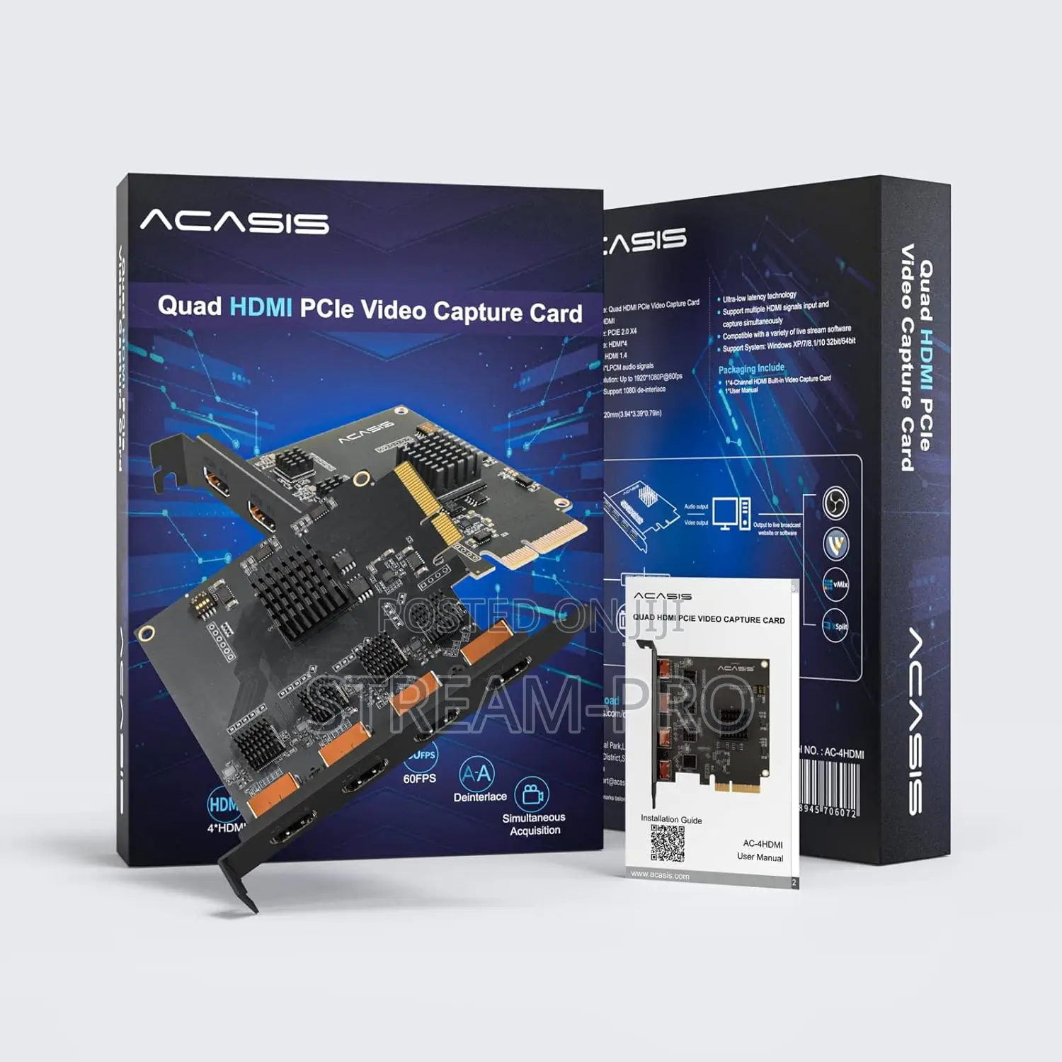 Acasis Hdmi Pcie X4 Video Capture Card Stream And Record In 1080p60