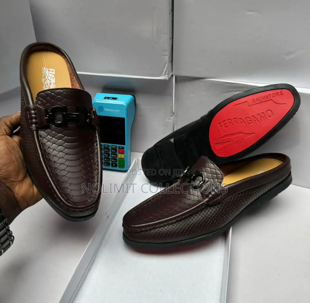 Salvatore Ferragamo Pure Leather Half Shoes
