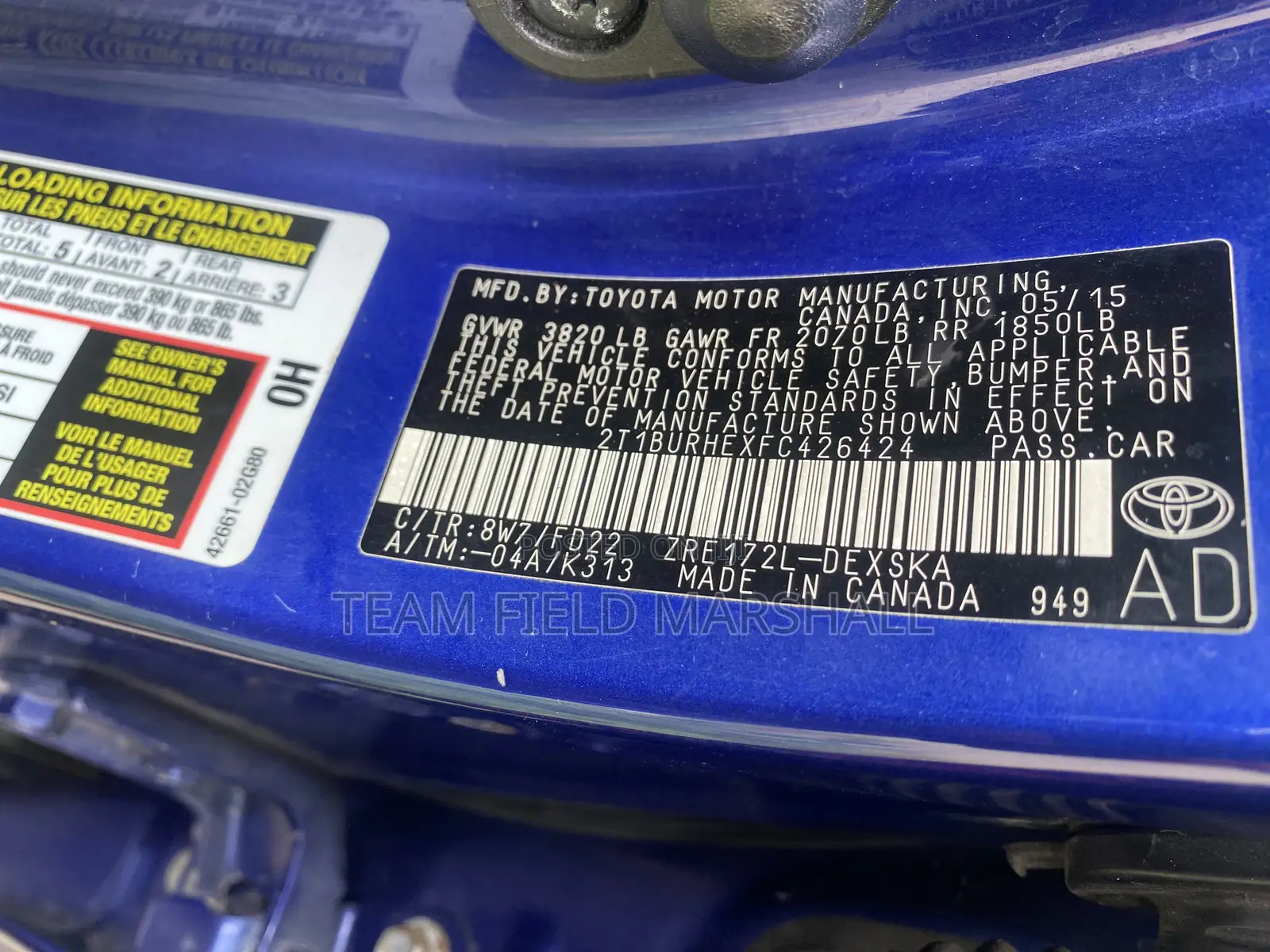 Toyota Corolla S 4dr Sedan (1.8L 4cyl CVT) 2015 Blue