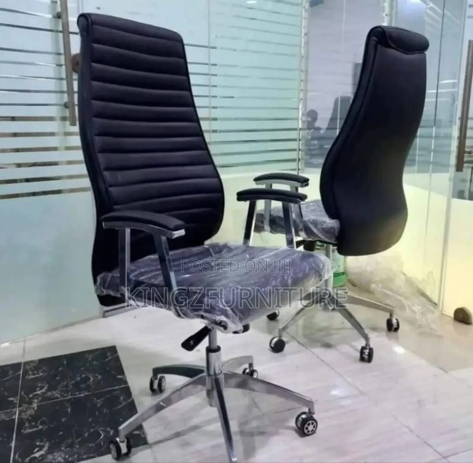 High-Back Ergonomic Leather Swivel Chair