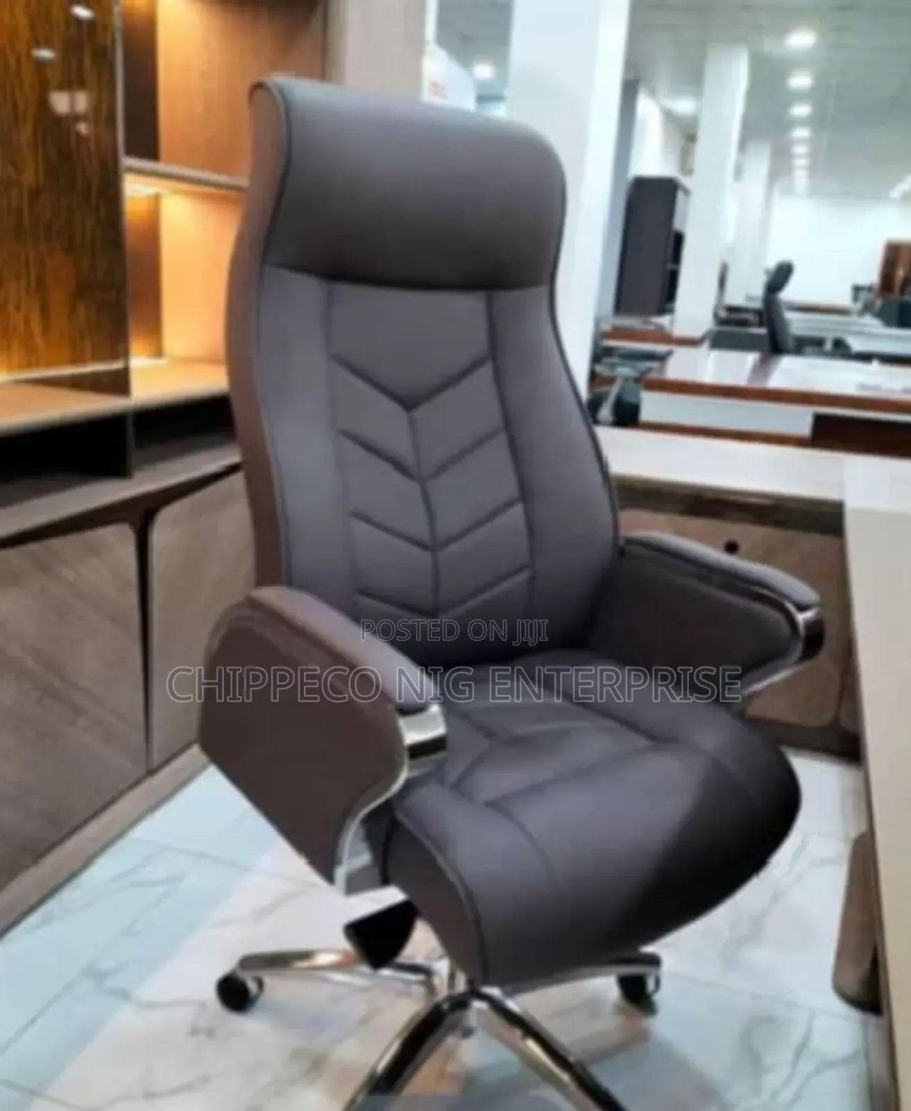 Ergonomic High-Back Executive Chair – Brown