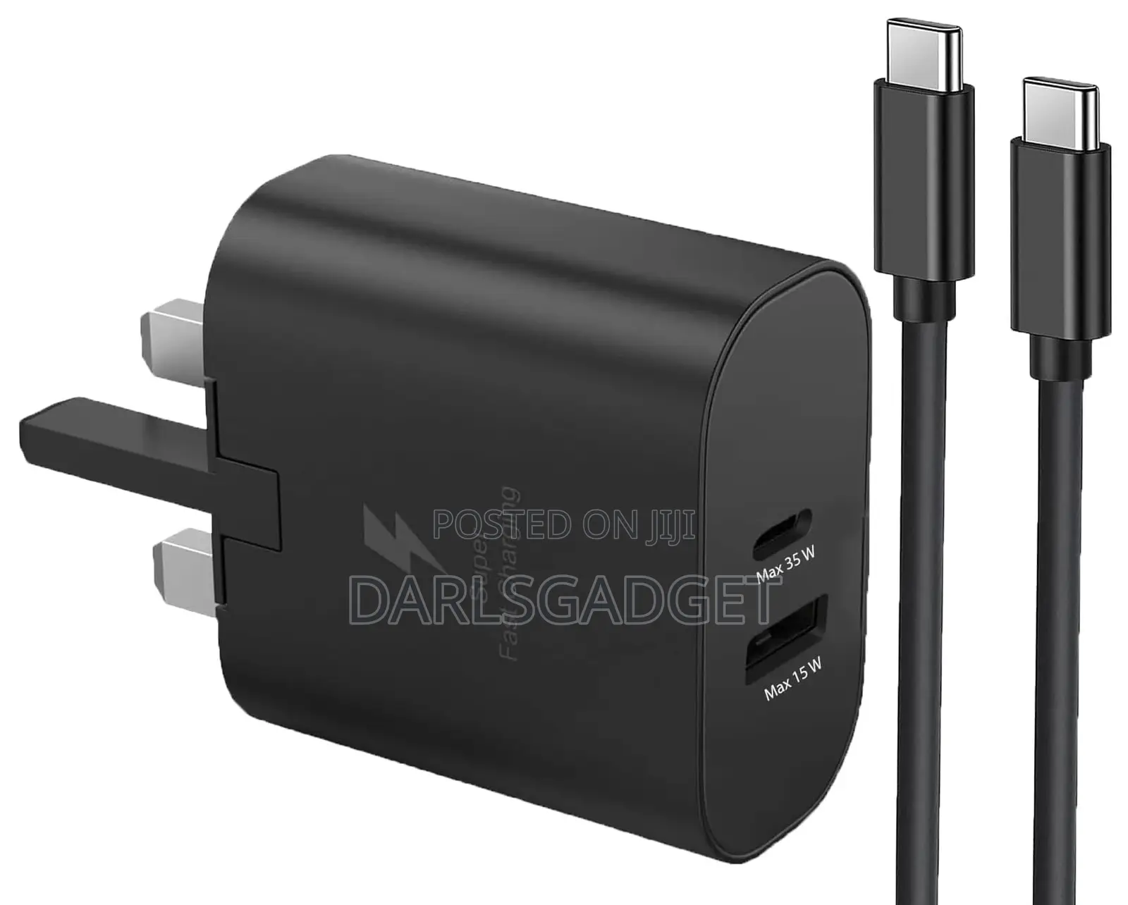 Samsung 35w Super Fast Charger (Usb-C Usb-A) – Dual Port Pd Adapter