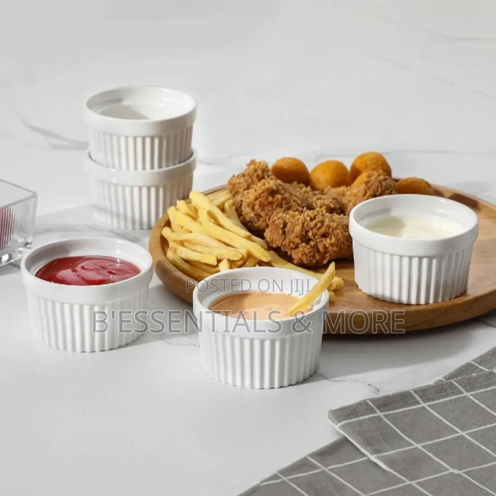 12 PCS Quality Ceramic White Dessert, Sauce Ramekins Bowls