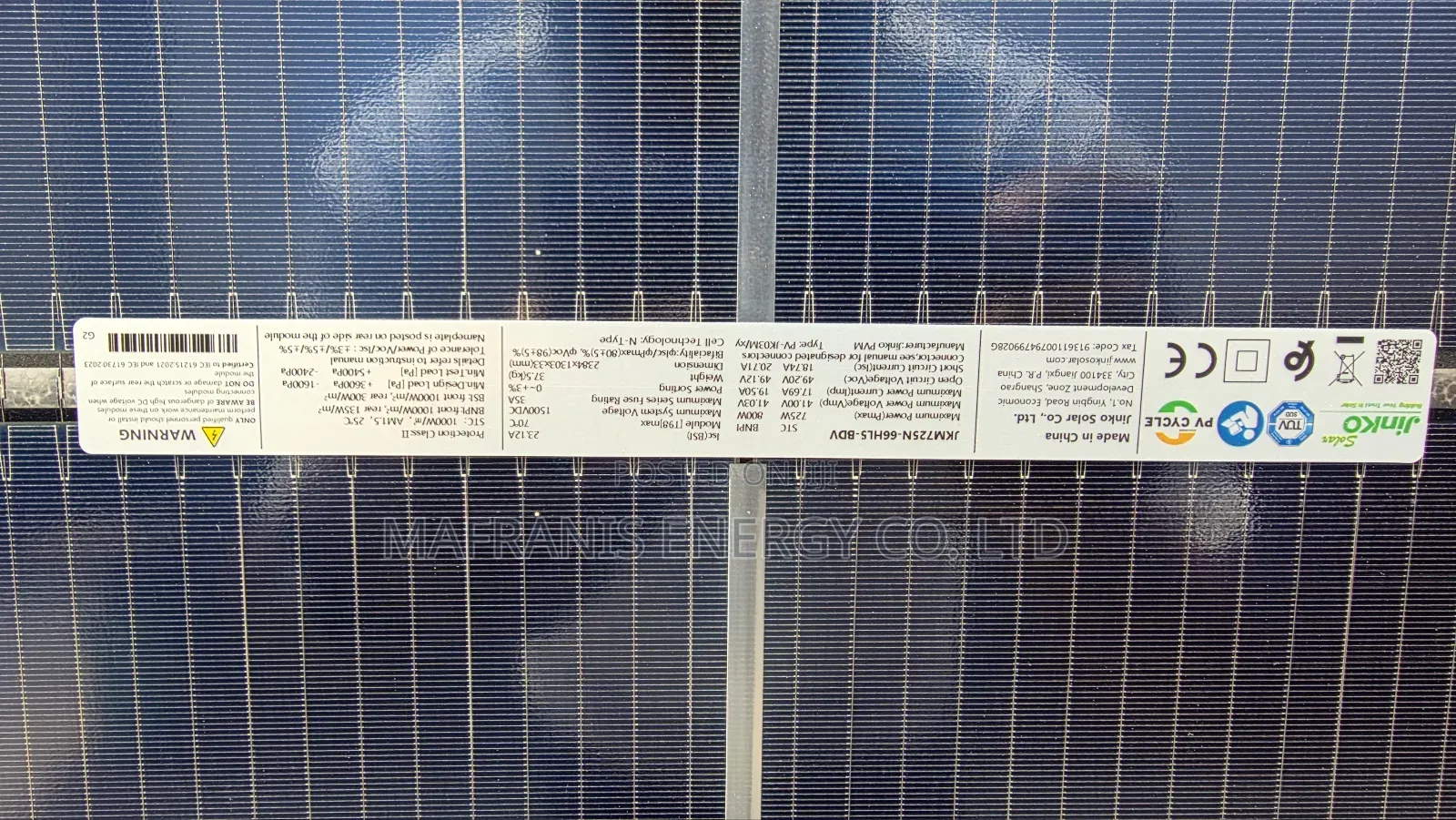 Jinko 725watt Bifacial Solar Panels