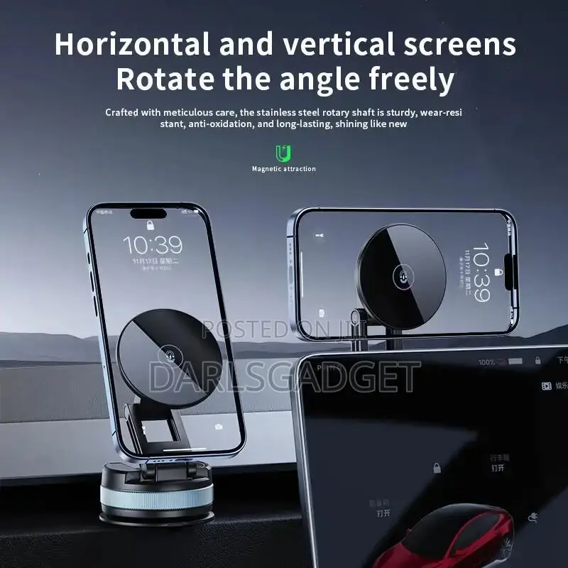 360°Magnetic Car Phone Holdervacuum Suction Dashboard Windshield Mount