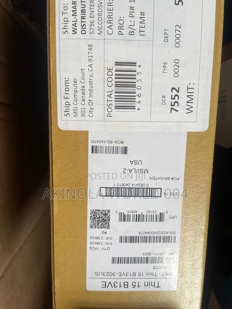 New Laptop MSI 16GB Intel Core i5 SSD 512GB