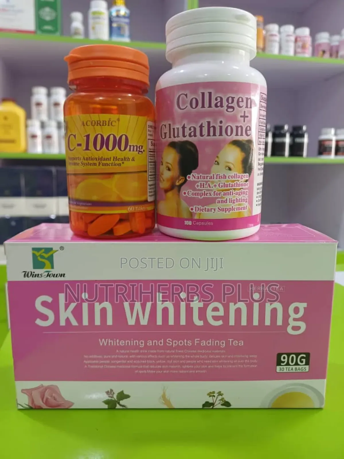 Skin Whitening Tea + Acorbic C+Collagen Glutathione: Natural Skin Glow