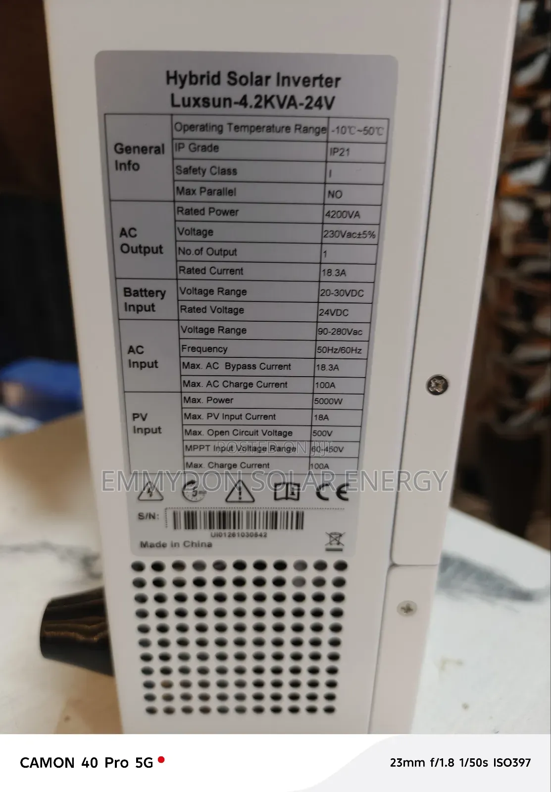 Luxsun Inverter 4.2kva 24v Hybrid