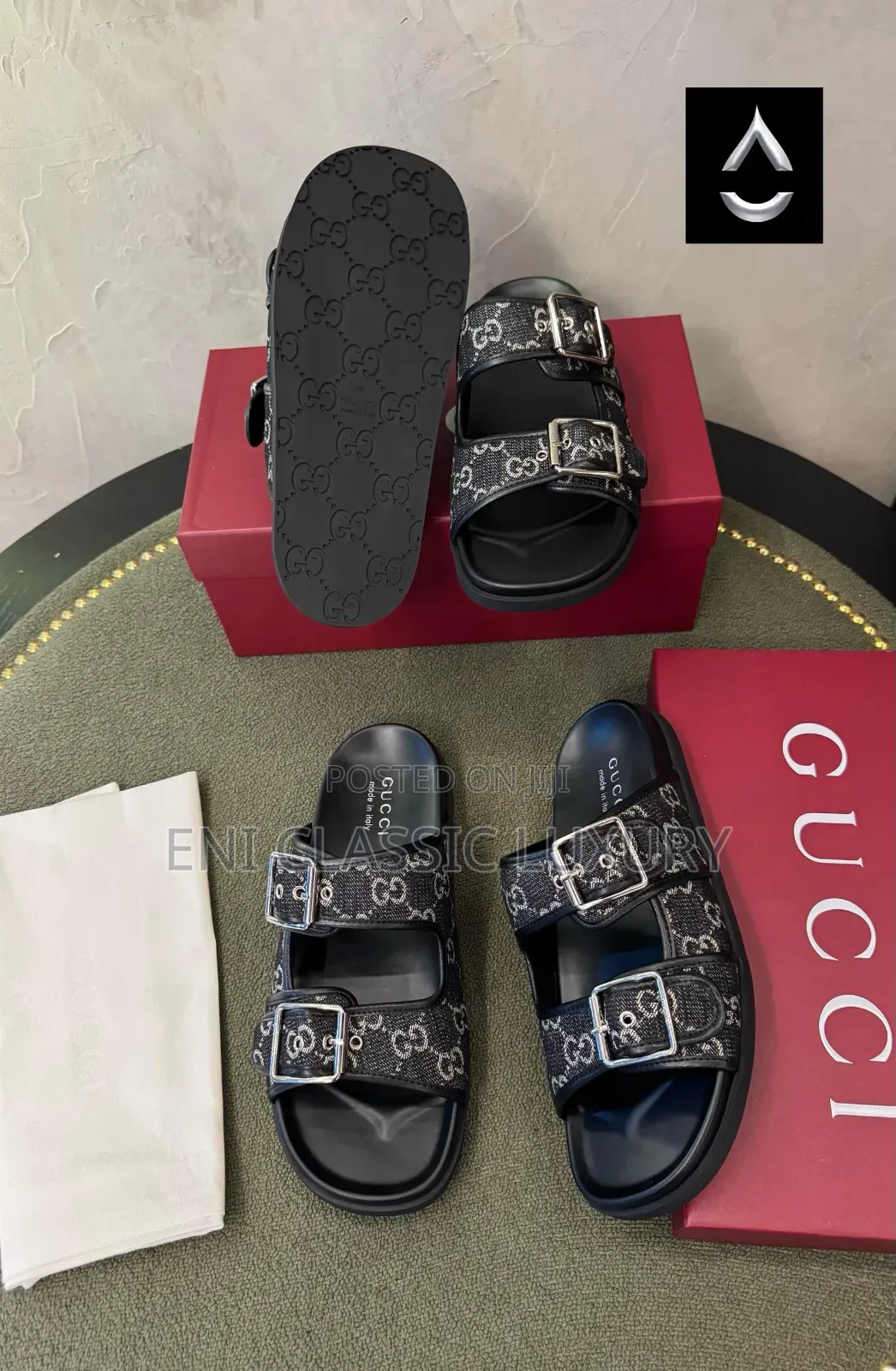 Gucci Luxury Men's Slippers Best Quality Well Banded Package