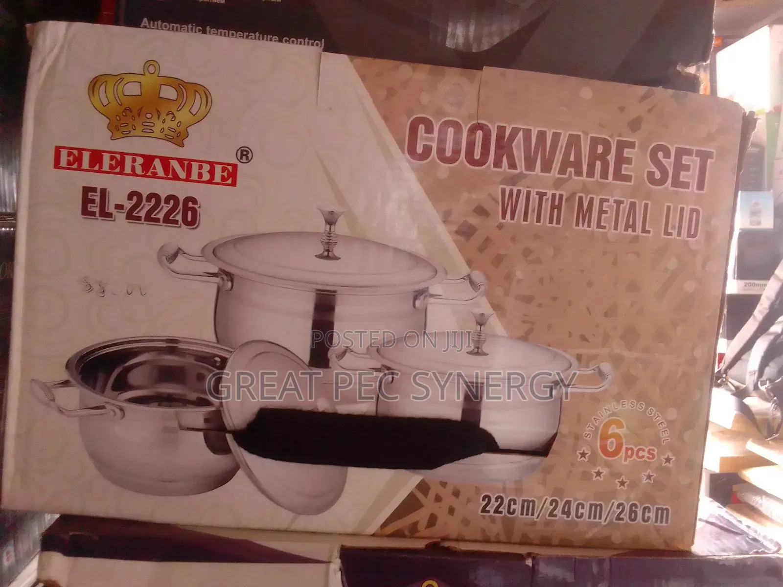 El-2226 Cookware Set With Metal Lid
