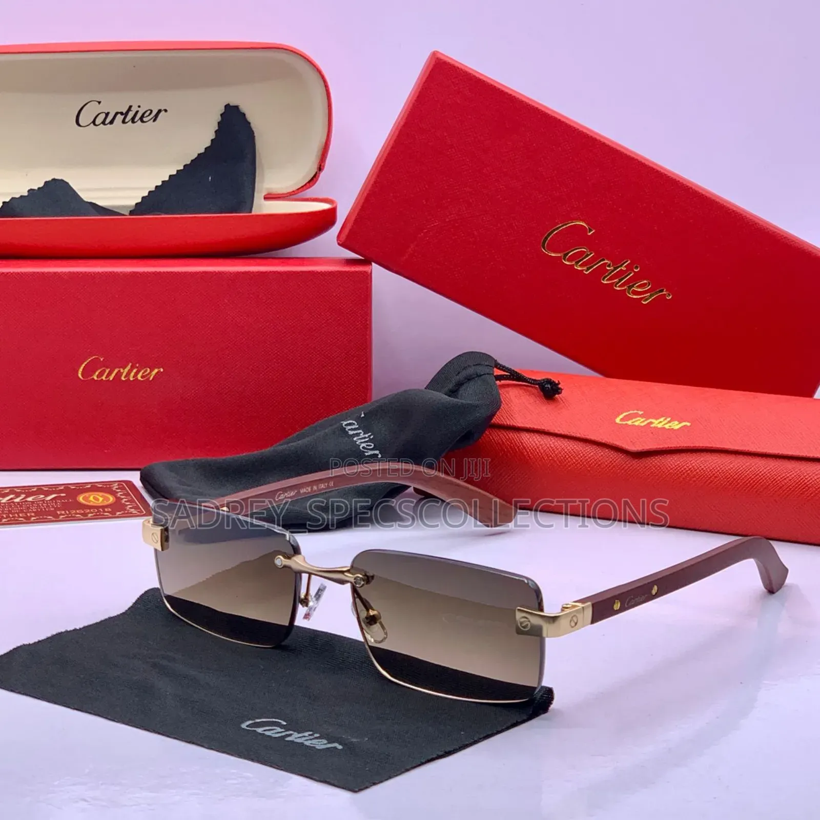 Cartier De La Ream Sunglasses Sunshades Proper Fit for Men Unisex