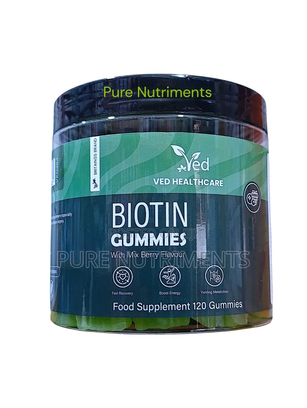 Ved Biotin Gummies 120 Gums– Hair Growth, Strong Nails Healthy Skin