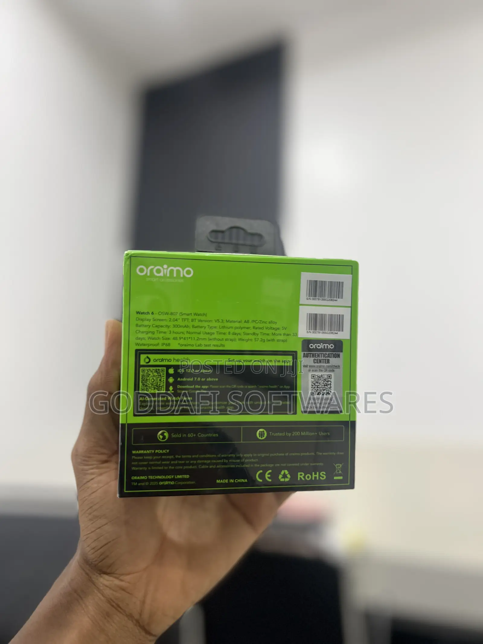 Oraimo Osw-807 Smart Fitness Watch | Goddafi Softwares Stores