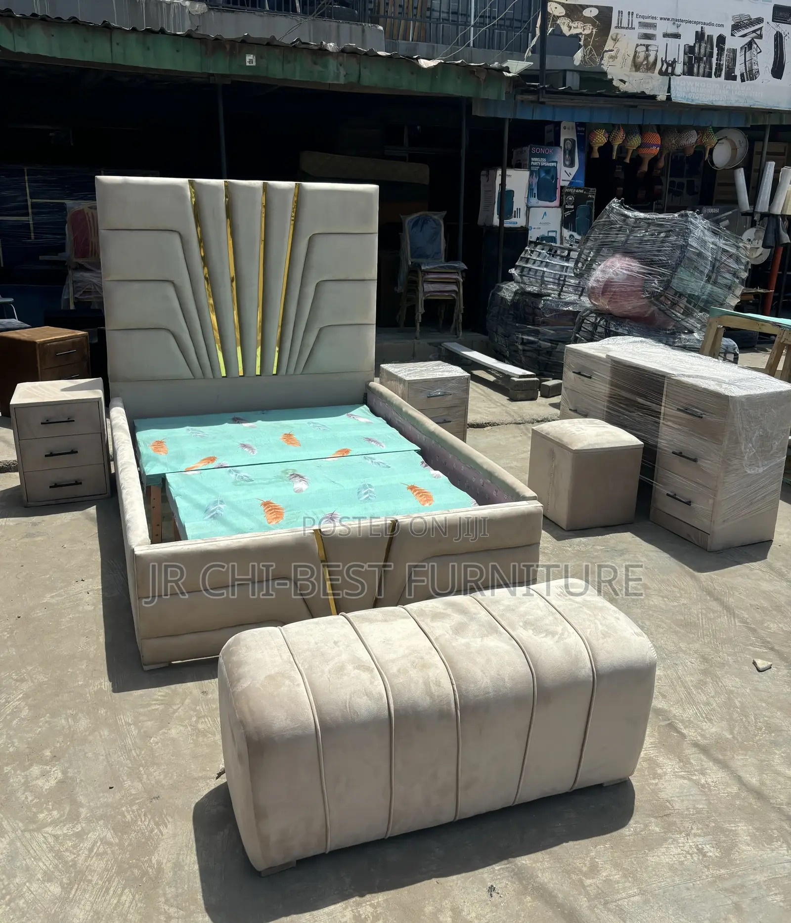 Exclusive Set of Durable 6 X 6 Upholstery Wooden HDF Bedframe