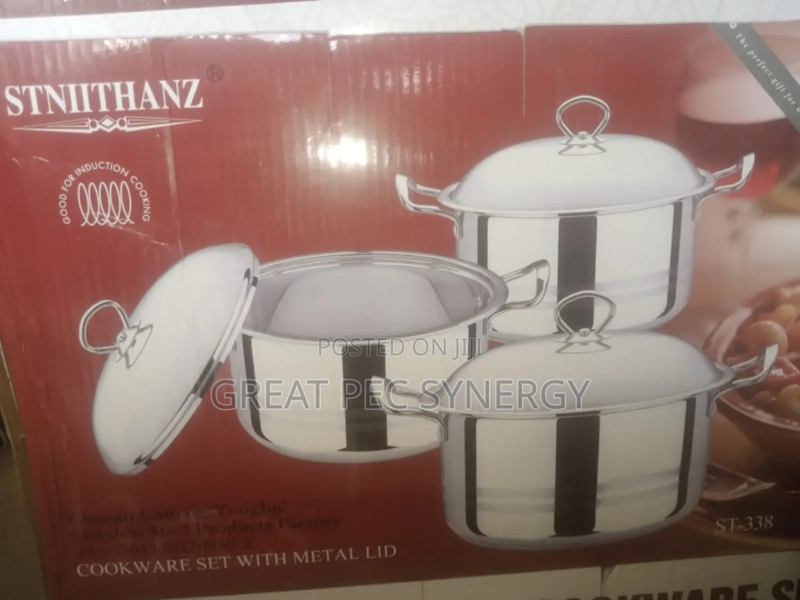 St-338 Cookware Set 3pcs Stainless Steel