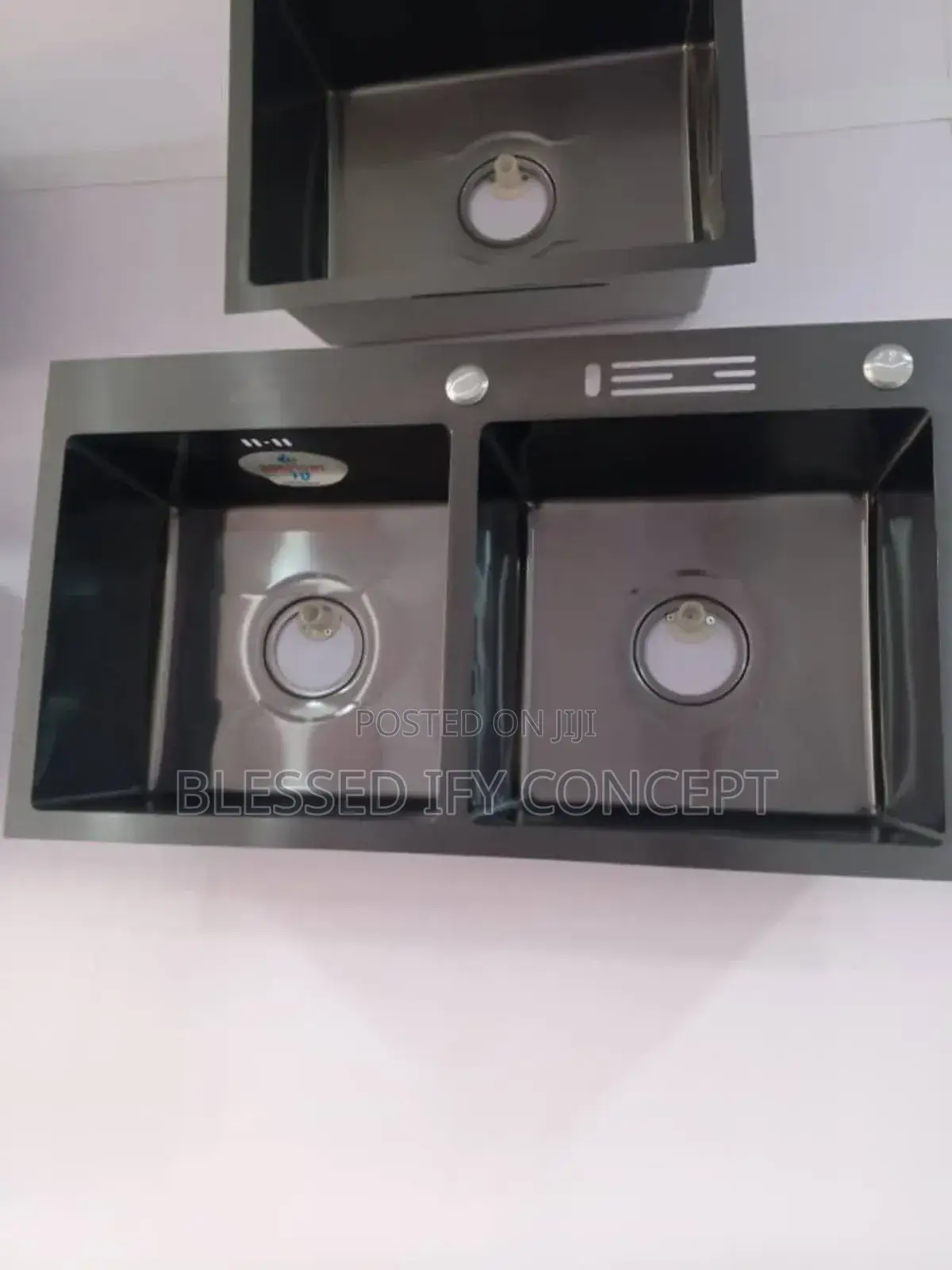 Quality Black Double Bowl Kitchen Sink, With Basket and Accessories