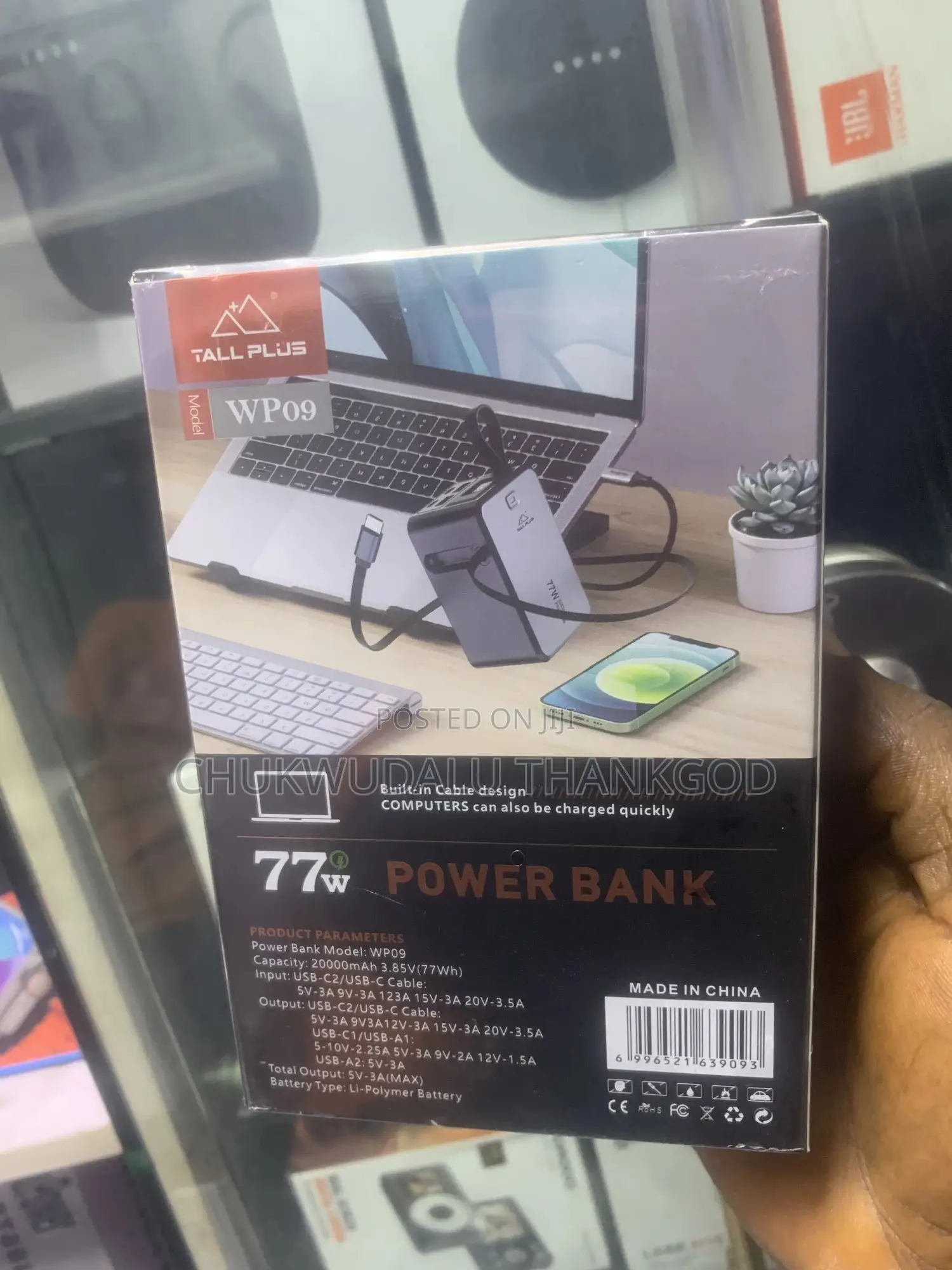 Tallplus 20000mah Laptop and Phones Powerbank 77w Type-C Fast Charging
