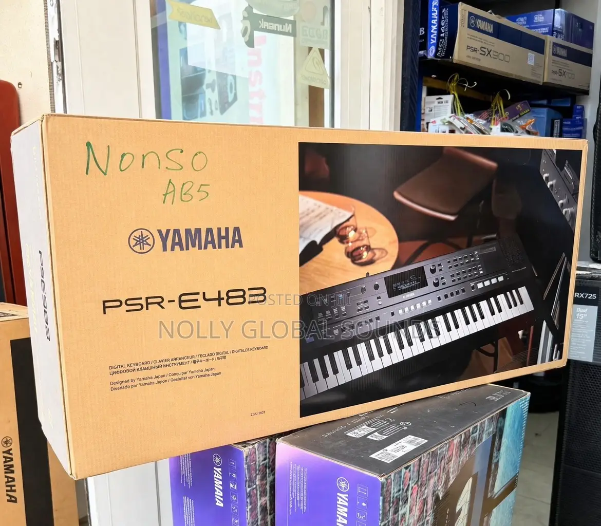 Yamaha PSR-E483 61-Key Portable Keyboard, Lightweight Design, Voices
