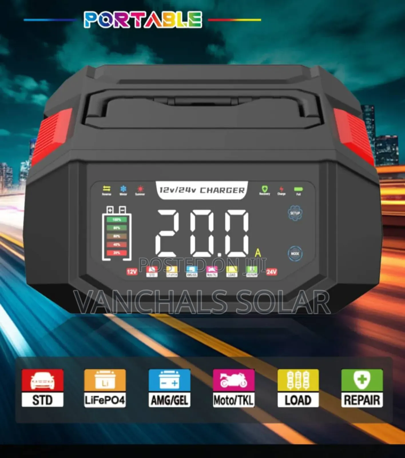 Lithium Lifepo4/Lead Acid Battery Charger 12/24v 20a