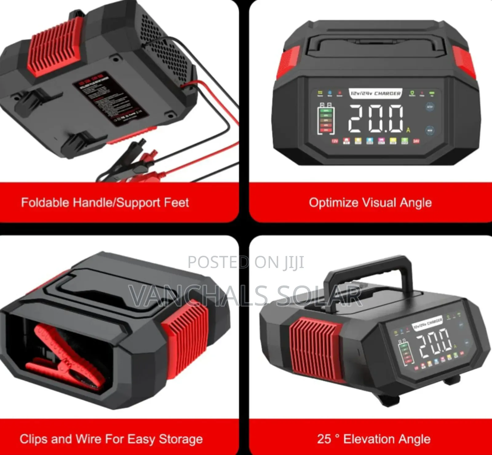 Lithium Lifepo4/Lead Acid Battery Charger 12/24v 20a