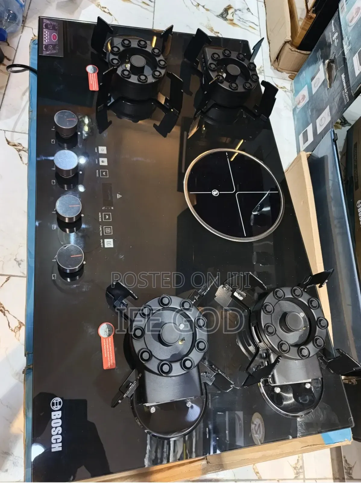 Quality Bosch Built-in Premium Luxury Flips Up 4+1 Gas Electric Hob.