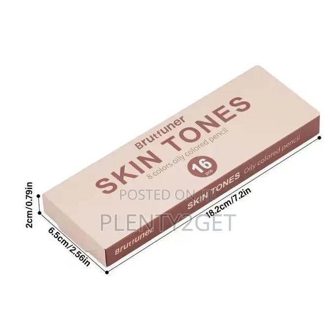 Set of 16 High-Quality Colored Pencils Featuring 8 Shades of Skin Tone