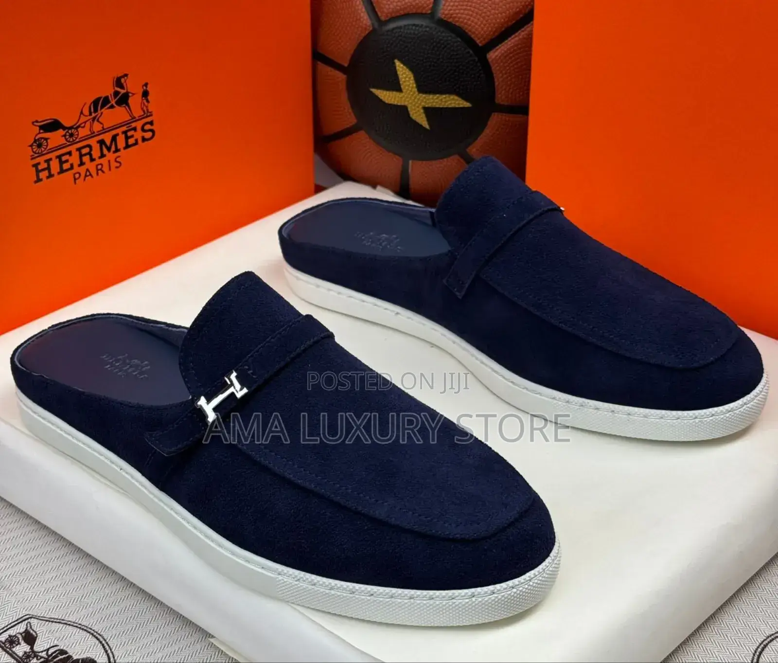 Hermes Luxury Suede Men's Designer Half Shoes
