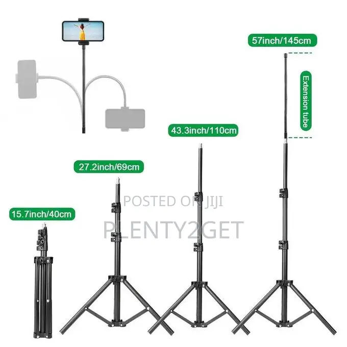 145cm Adjustable Mobile Phone Tripod, Floor Standing Tripod, 35cm Goos