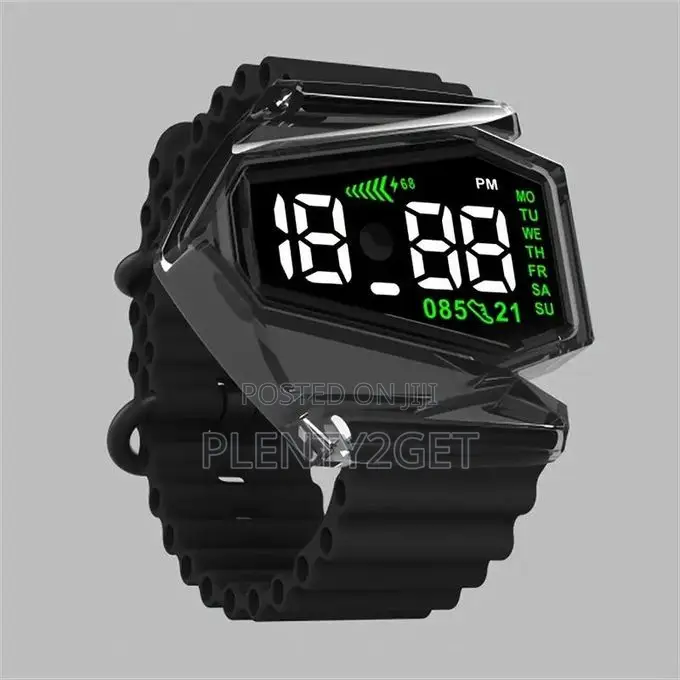 1pc Led Touchscreen Sporty Digital Watch for Women Men - Hexagonal B