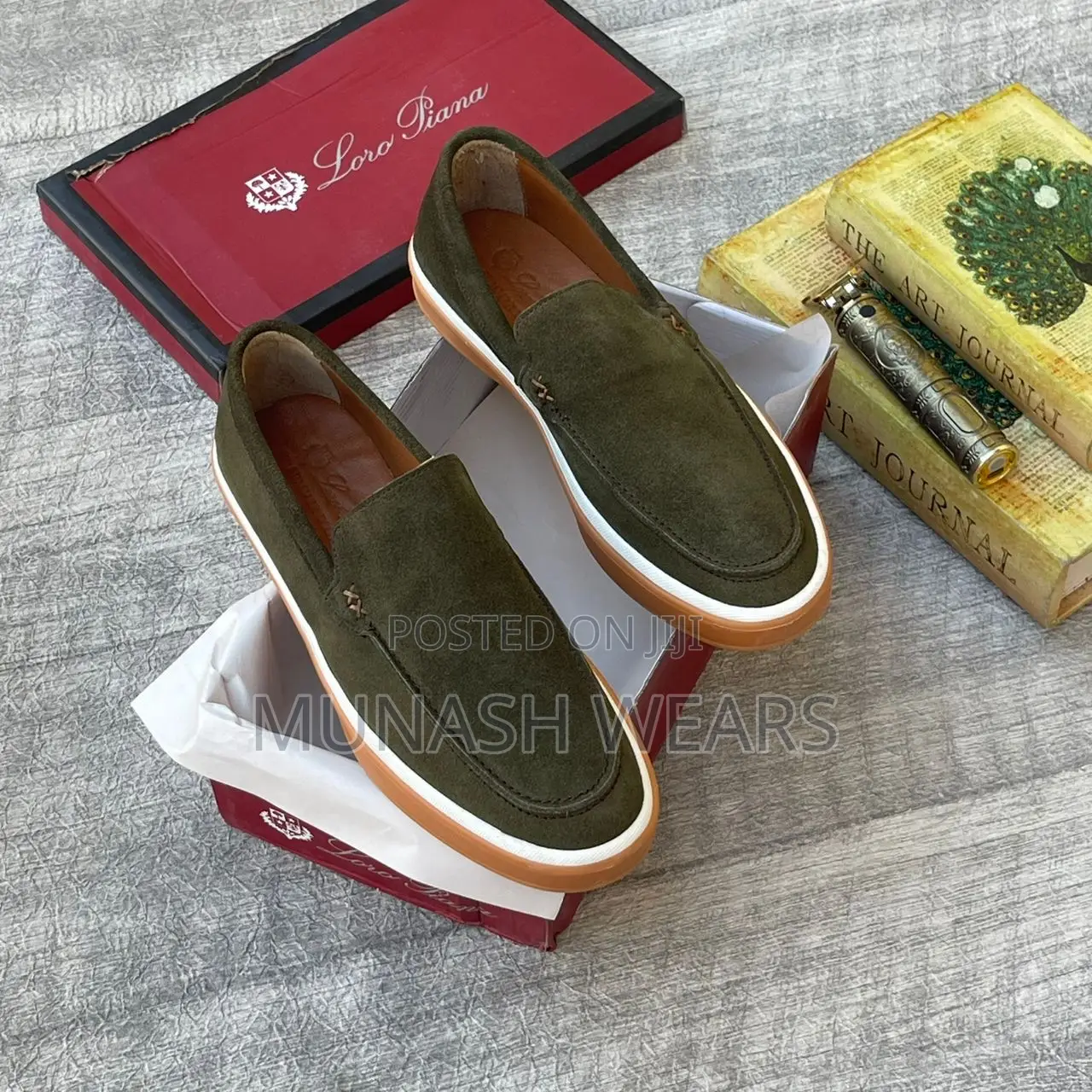 Classic Italian Loafers for Men Available in Green and Black 40-46
