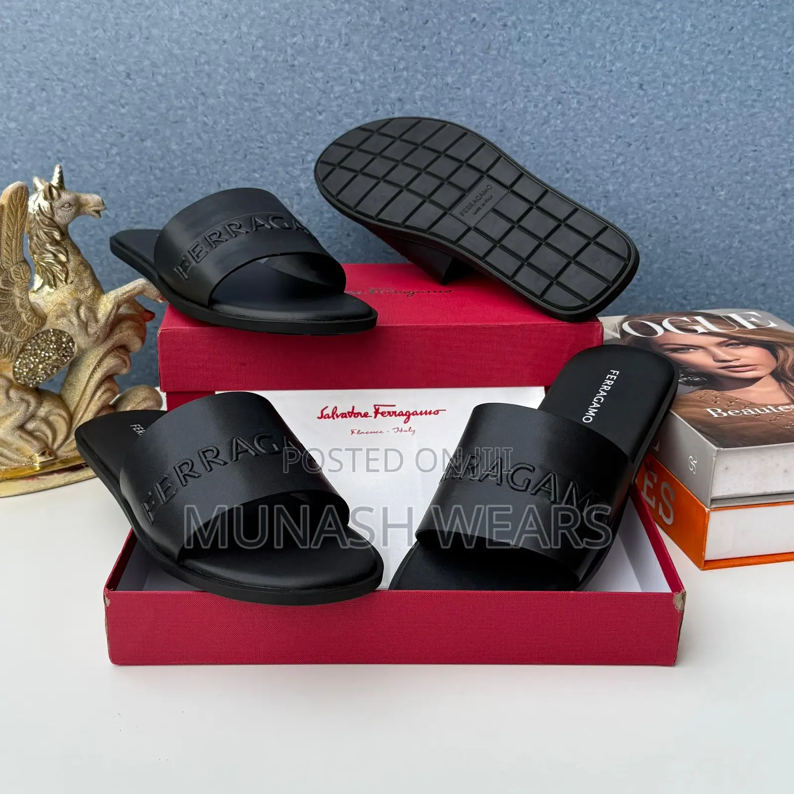 Feragamo Leather Slipers for Men Available in Brown and Black Cover