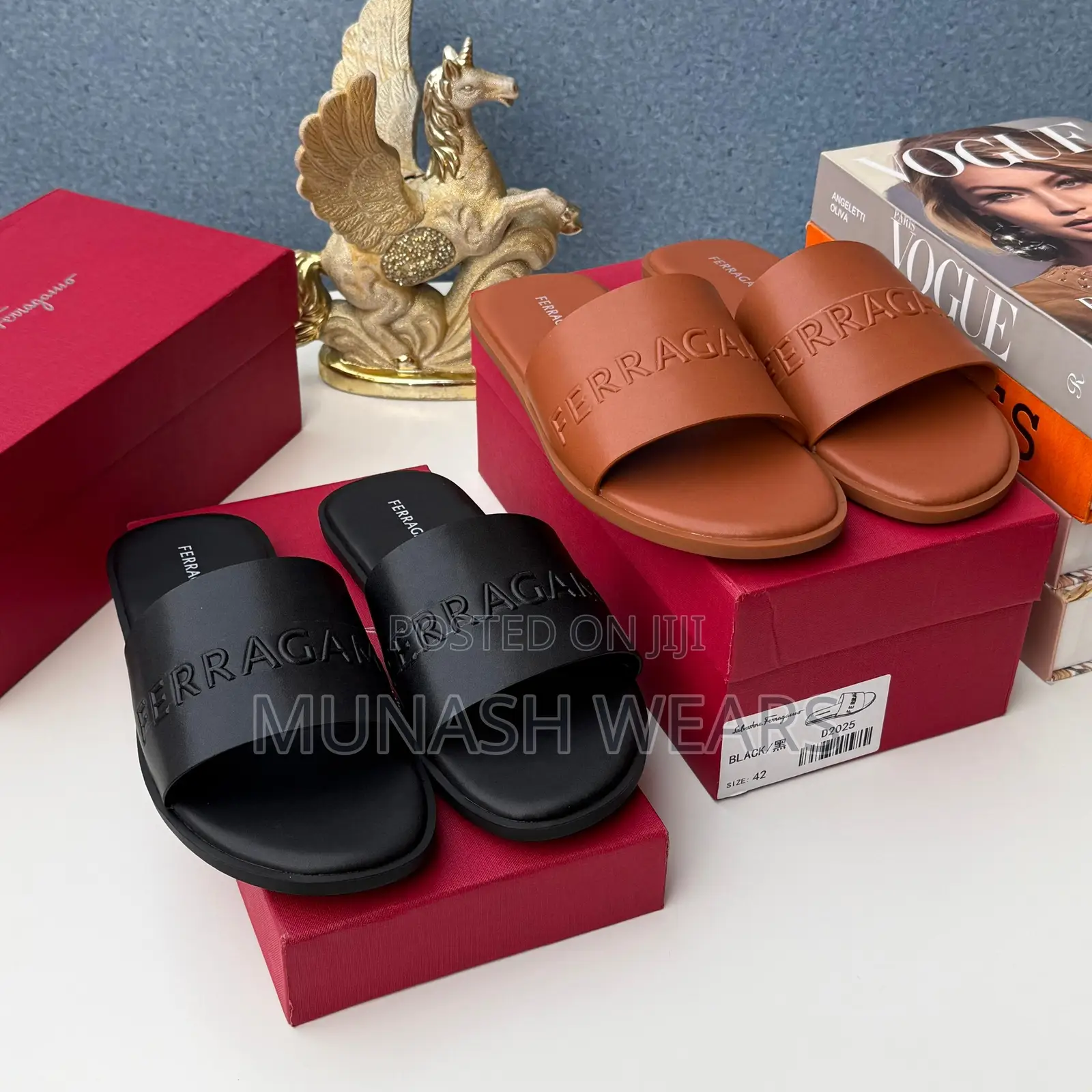Feragamo Leather Slipers for Men Available in Brown and Black Cover