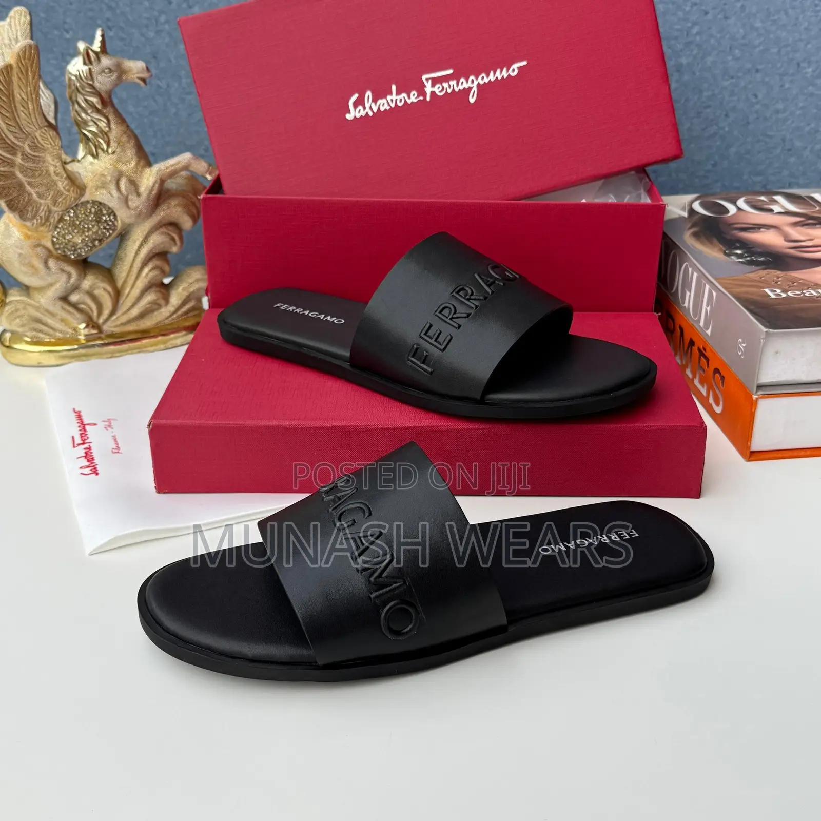 Feragamo Leather Slipers for Men Available in Brown and Black Cover