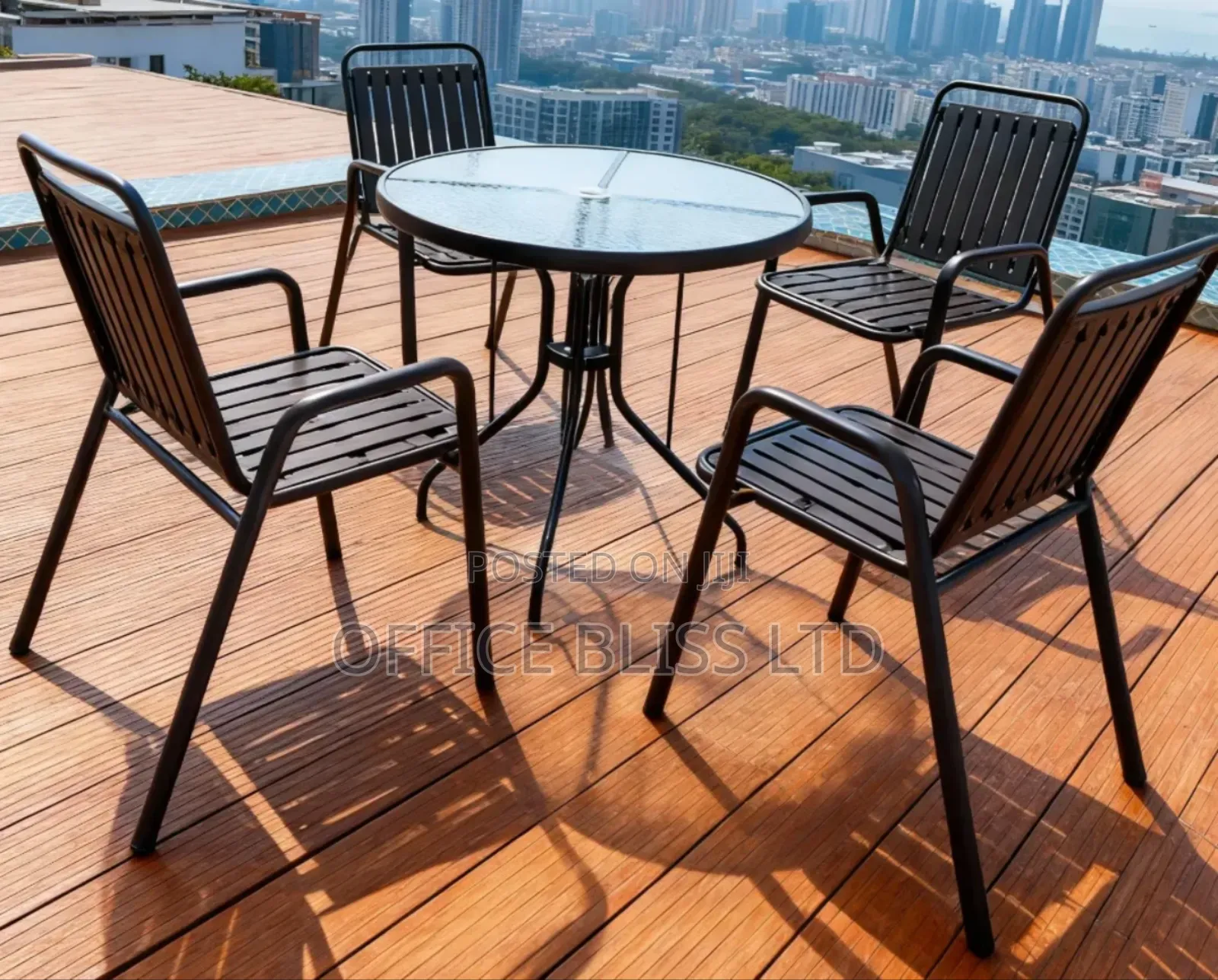 Outdoor Patio Furniture Set of Table and 4 Chairs