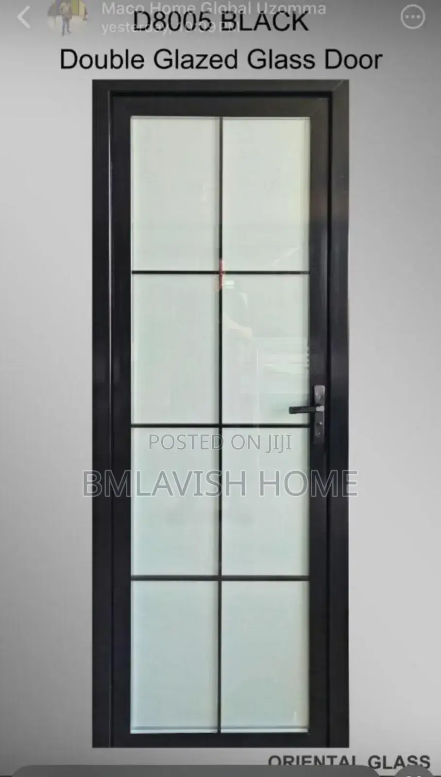 Black Double Glazed Bathroom Door With Locks