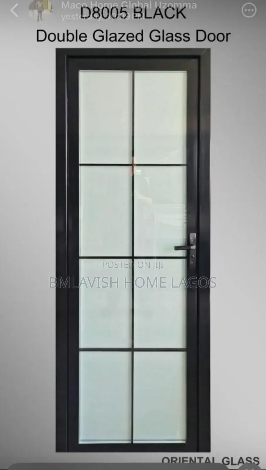 Black Double Glazed Bathroom Door With Locks