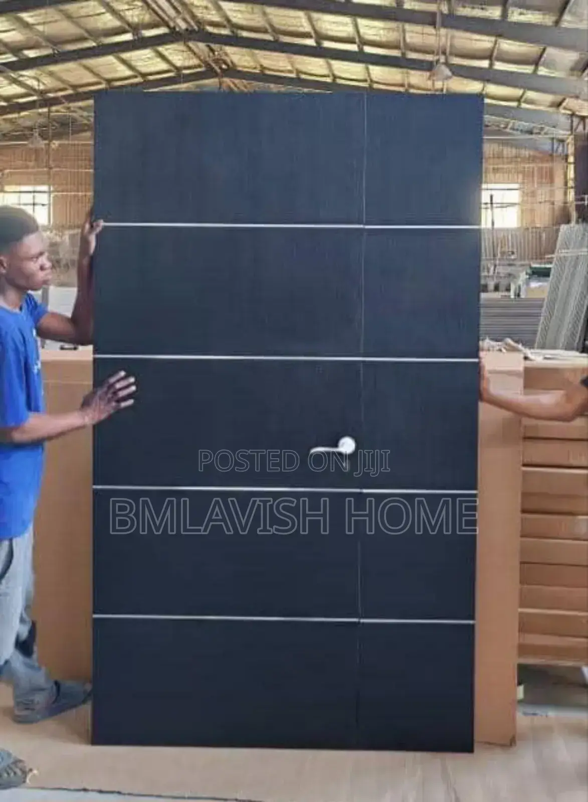 4ft by 7ft Black HDF Imported Wooden Door
