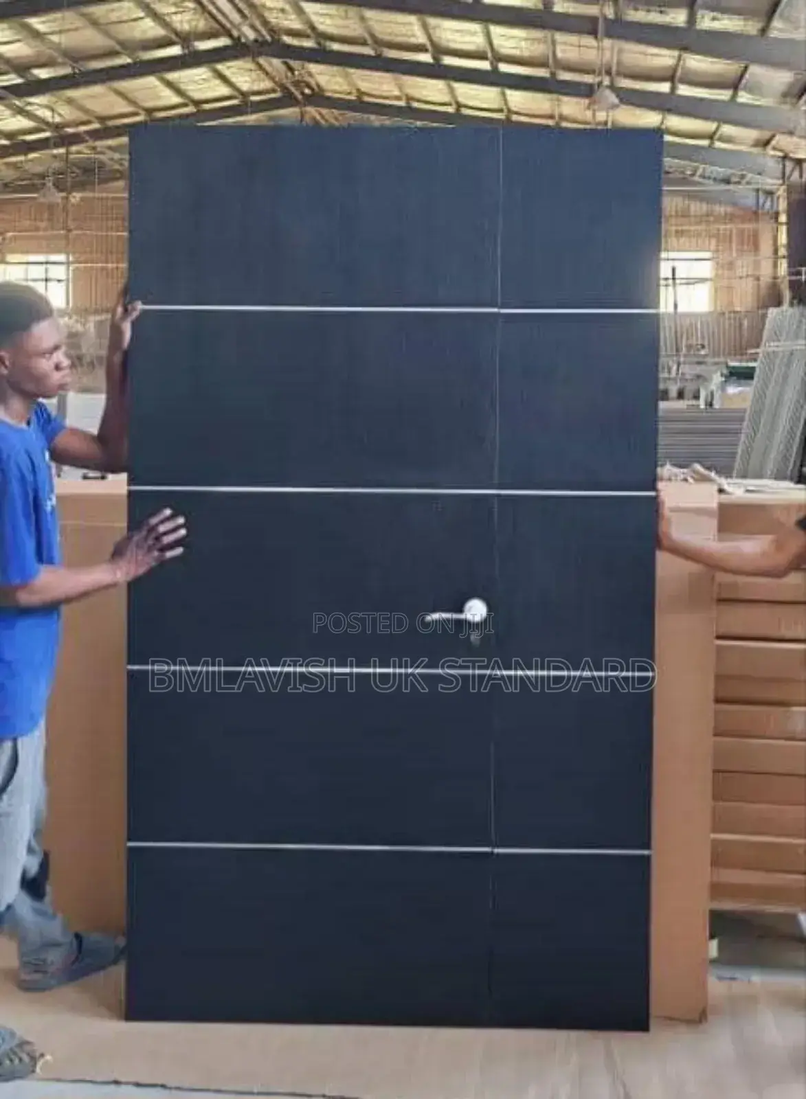 4ft by 7ft Black HDF Imported Wooden Door
