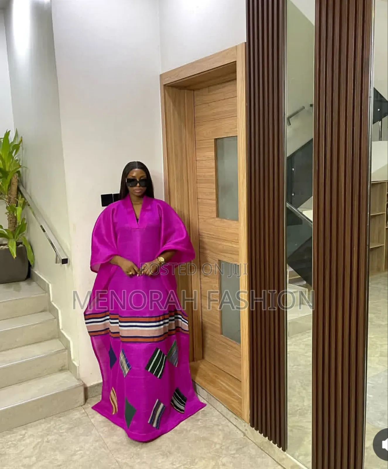 Luxury Mikado Bubu Dress With Aso Oke Patches