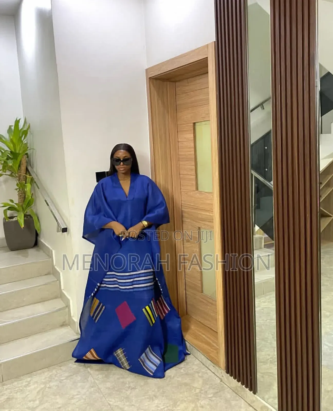 Luxury Mikado Bubu Dress With Aso Oke Patches