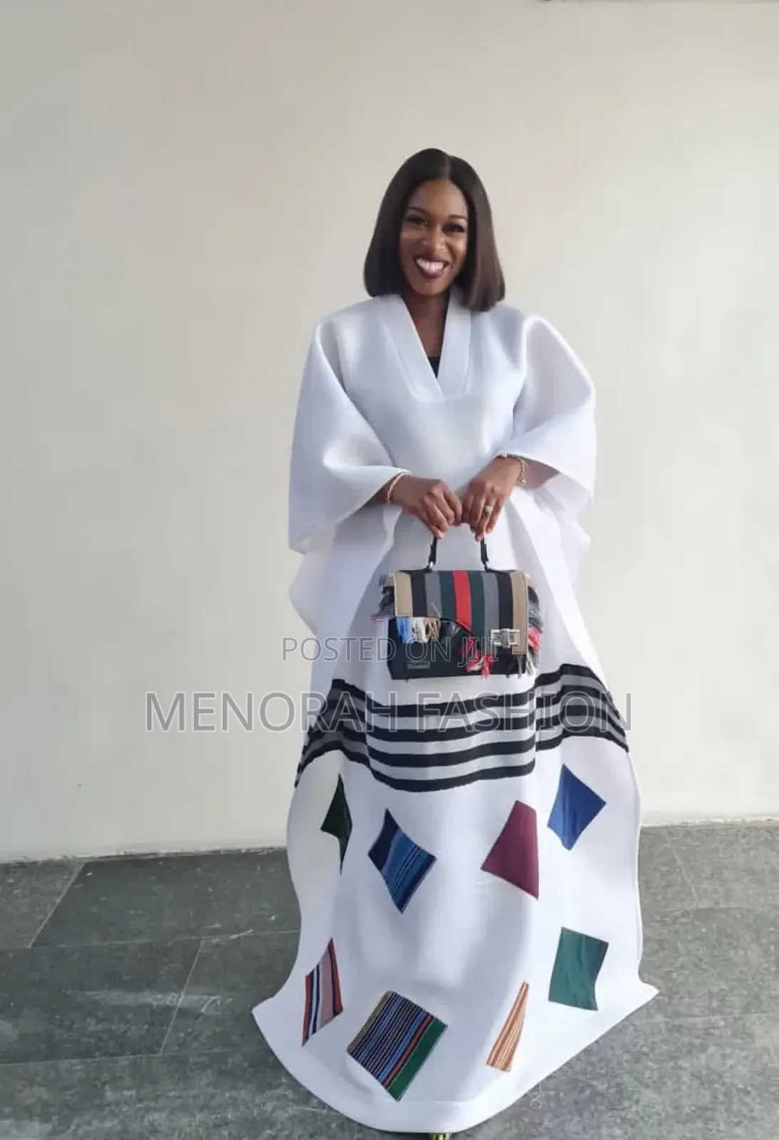 Luxury Mikado Bubu Dress With Aso Oke Patches