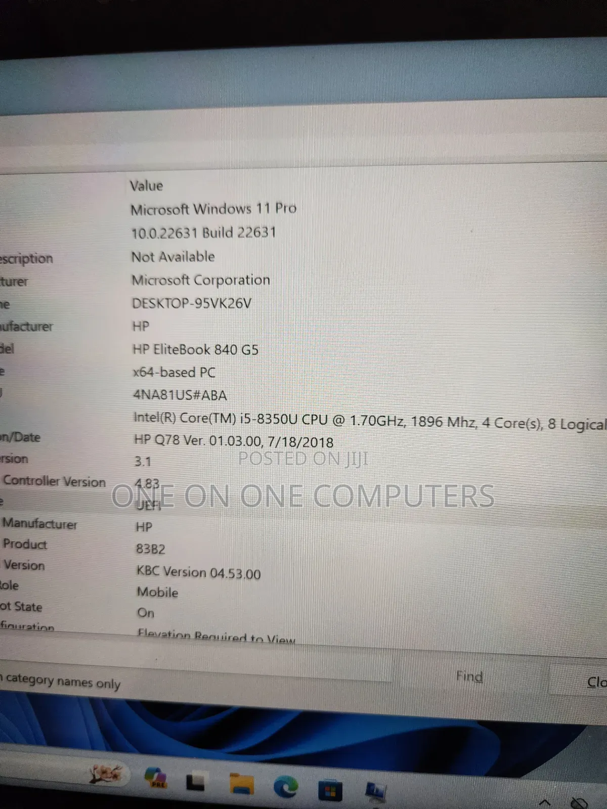Laptop HP EliteBook 840 G5 8GB Intel Core i5 SSD 256GB