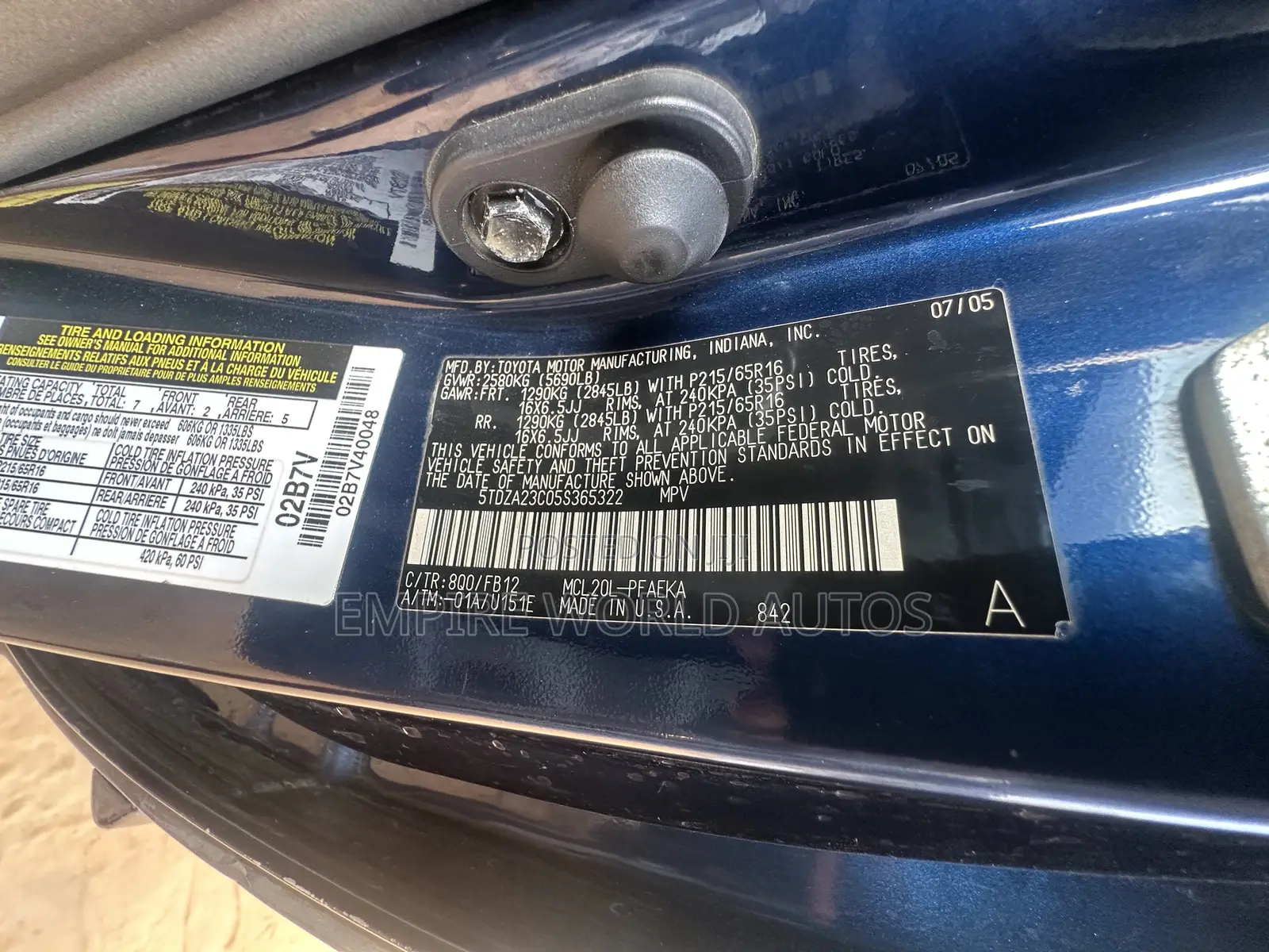 Toyota Sienna 2005 Blue