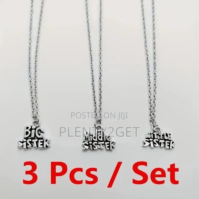 3pcs Sisterhood Charm Necklace Set, Alloy Pendant, Party Style, Big Si