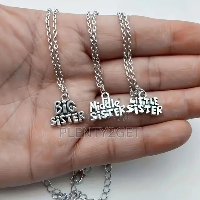 3pcs Sisterhood Charm Necklace Set, Alloy Pendant, Party Style, Big Si