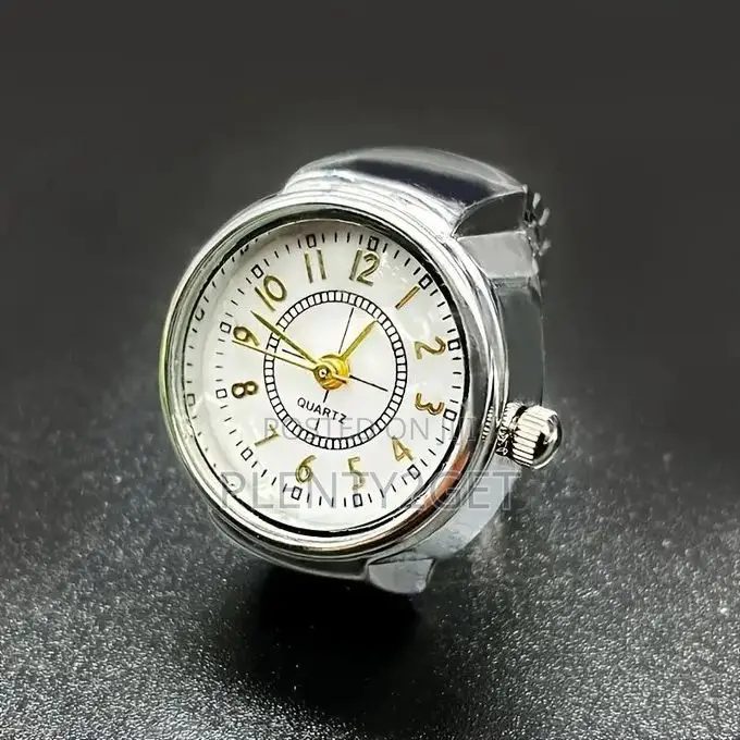 Vintage Golden Ring Watch for Women - Retro Mini Finger Watch With All