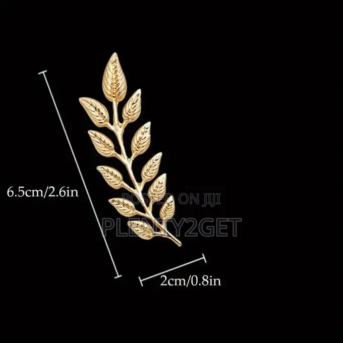 A Pair of Minimalist Wheat Ear Brooch, Tree Leaf Brooch, Men's Collar