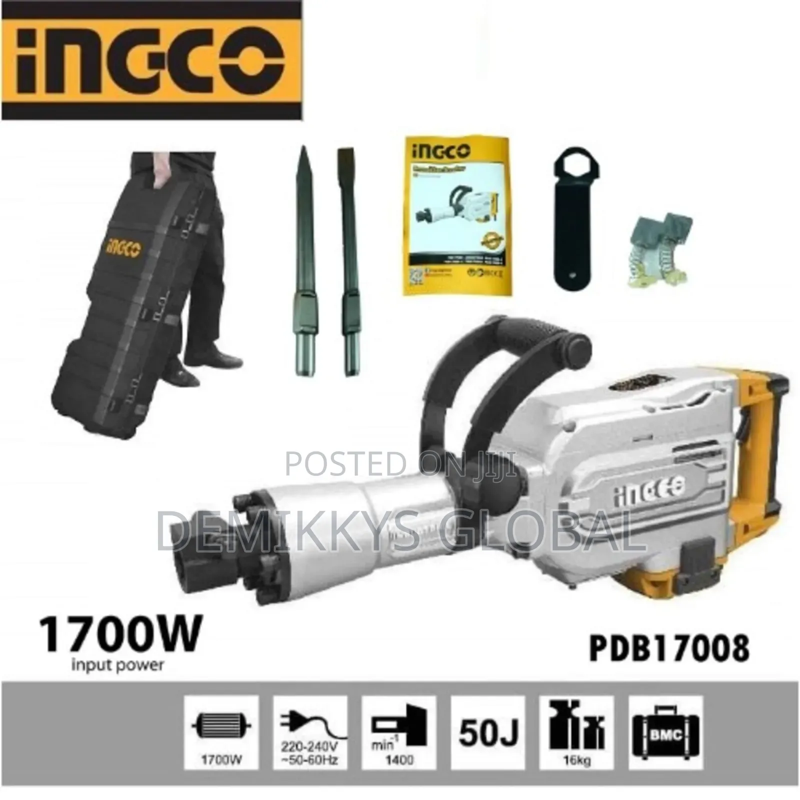 Ingco 16kg Demolition Hammer - 1700w